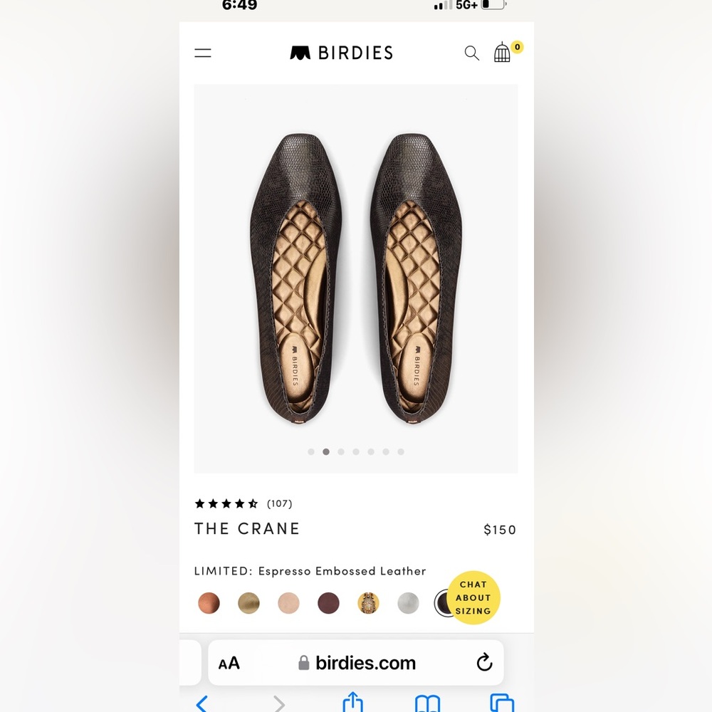 Birdies shoes size 10 flats. Crane limited edition!